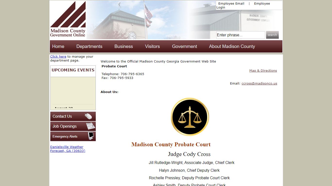 Madison County Government >> Probate Court